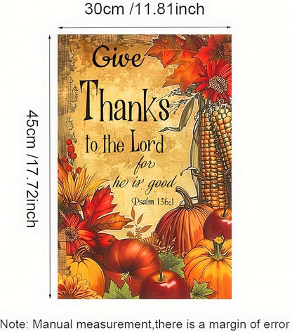 Fall Pumpkin Thanksgiving Welcome Flag 12x18 Double Sided Autumn Outdoor Garden Yard Decoration Banner Harvest Home Decor Large Outdoor Fall Flags Garden Flags for Outside Autumn Flags