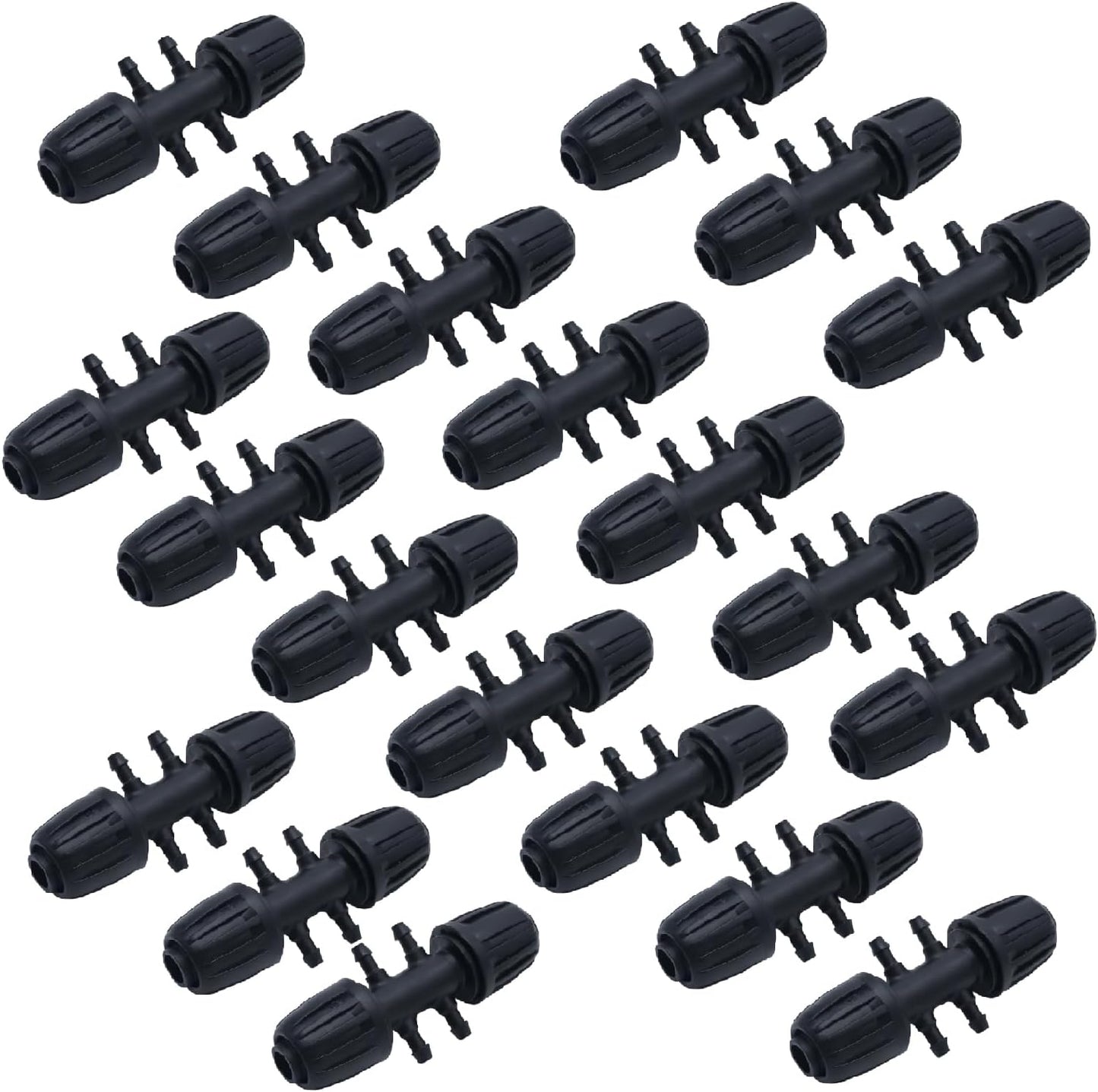 20 PCS Barbed Tee Irrigation Fittings 1/2 Inch to 1/4 Inch Drip-proof Fitting for Irrigation Pipe (1/2 inch to 1/4 inch Barbed six-way)