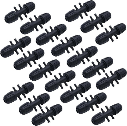 20 PCS Barbed Tee Irrigation Fittings 1/2 Inch to 1/4 Inch Drip-proof Fitting for Irrigation Pipe (1/2 inch to 1/4 inch Barbed six-way)