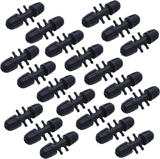 20 PCS Barbed Tee Irrigation Fittings 1/2 Inch to 1/4 Inch Drip-proof Fitting for Irrigation Pipe (1/2 inch to 1/4 inch Barbed six-way)