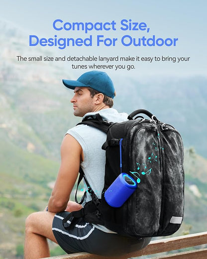 Portable Bluetooth Speaker with Lights, Stocking Stuffers, Powerful Crystal Clear Sound, IPX5 Waterproof, All Day Playtime, BT 5.3, TWS Paring, Small Wireless Speaker for Outdoor, White Elephant Gifts