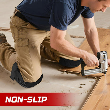 Gel Knee Pads for Work, Professional Knee Pads for Men Women with Soft Foam, Heavy Duty Cap, Adjustable Straps, Quick-Fasten Buckle for Construction, Gardening, Welding, Roofing, Cleaning