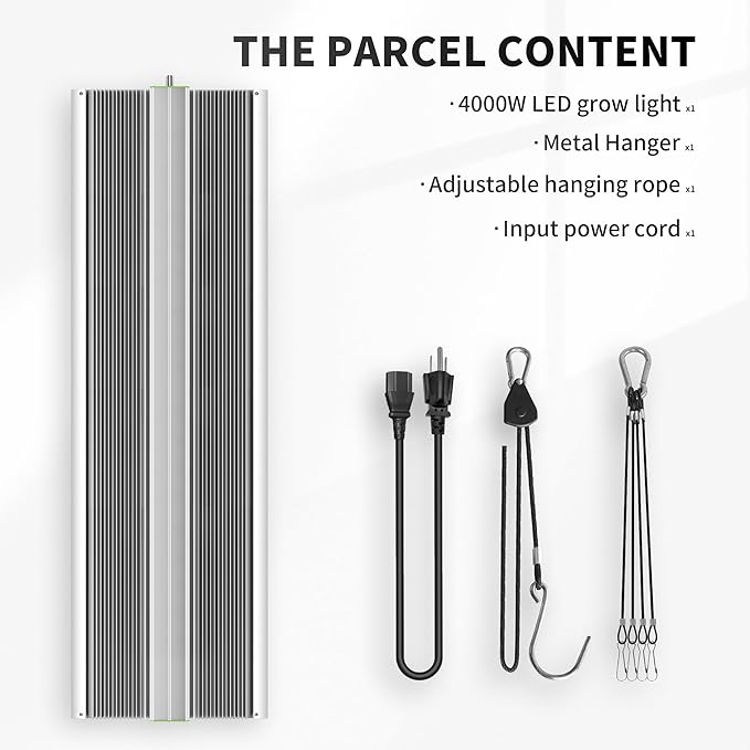 BESTVA 2025 Upgraded BP4000 LED Grow Light with High Yield Diodes & Dimmable Full Spectrum Plant Light for Indoor Plants Seedling Veg and Bloom Grow Lamp for 4x4 Grow Tent