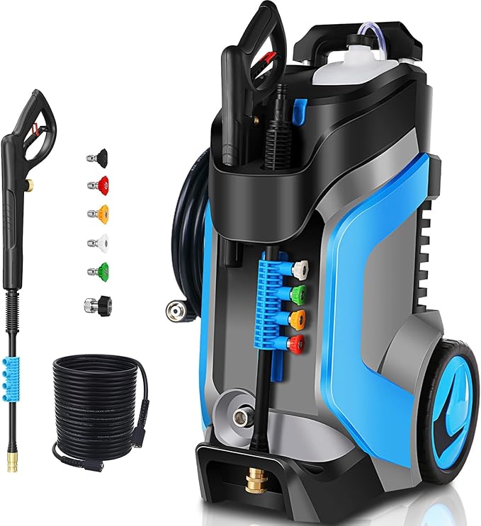 Electric Pressure Washer 5000PSI 4.0GPM Power Washers with M22-14mm Pressure Hose 33FT, Power Sprayers High Pressure with 1/4" QC Compatible Surface Cleaner for Home Cars Driveways, Dblue
