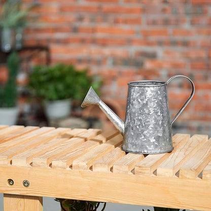 MyGift 5 Inch Mini Rustic Galvanized Metal Decorative Vase in Vintage Style Watering Can Design for Dried Flowers and Artificial Plants - Handcrafted in India