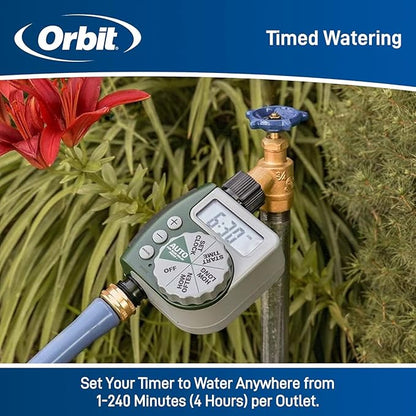 Orbit 62061Z 1-Outlet Programmable Digital Hose Watering Timer & 3-in-1 Filter, Pressure Regulator