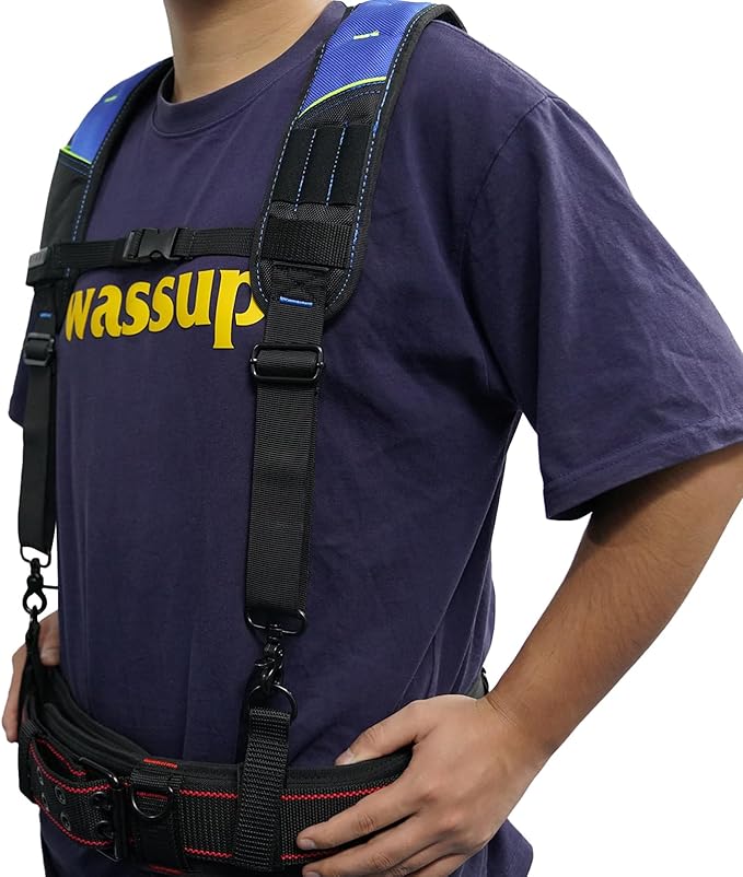 KUNN Pro Tool Belt Suspenders Padded - Durable,Comfort and Adjustable