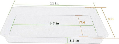 Plant Saucer Growing Tray, Seed Starter Tray Rectangular, Heavy Sturdy Plastic Planter Saucers Drainage Trays, Plant Drip Trays for Pots, Seed Starter Growing Pots (11 x 9 inch, 2 Pack)