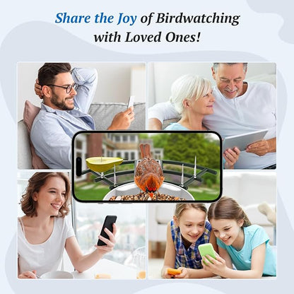 Smart Bird Feeder with Camera, 2K HD AI Identify Birds Species, Bi rd Watching Camera with Solar Panel, Instant Notifications, Ideal Present for Bird Lover, Dark Green