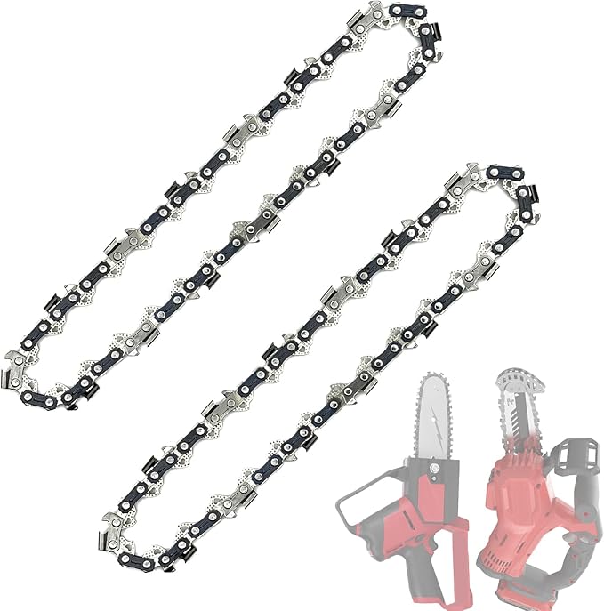 6 Inch Chainsaw Chain 3/8" LP Pitch .043" Gauge 28 Drive Links, 6" Replacement Chains Fit Milwaukee M12, 2527-20, Craftsman CMCCSL621D1, Remington, Kobalt R28-2 Chains