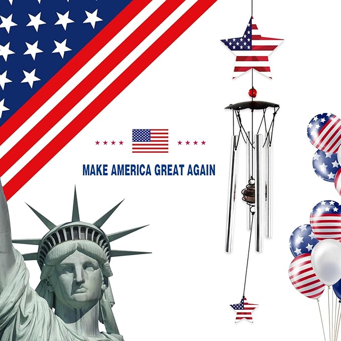 Wind Chimes for Outside 24" Wind Chime Outdoor Veteran Gifts for Home Patio Outdoor Windchimes Outdoors Small Wind Chimes for Outside -Christmas Birthday,