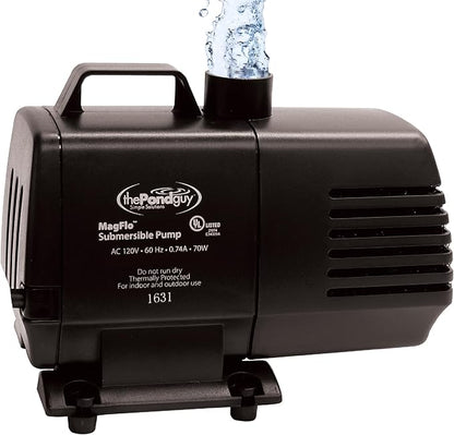 The Pond Guy MagFlo High-Efficiency Compact Pump for Small Water Gardens, Quiet Multi-Purpose System for Waterfalls, Fountains or Spitters, 460 GPH