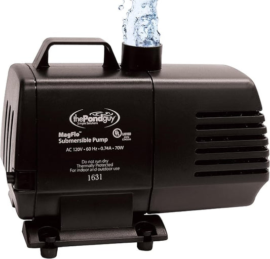 The Pond Guy MagFlo High-Efficiency Compact Pump for Small Water Gardens, Quiet Multi-Purpose System for Waterfalls, Fountains or Spitters, 460 GPH