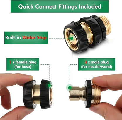 RESTMO Garden Watering Combo, Heavy Duty Hose Sprayer | Metal Hose Wand | High Pressure Hose Nozzle, Thumb Flow Control, Quick Connect Fittings Included, Easy to Reach Anywhere in Garden & Lawn