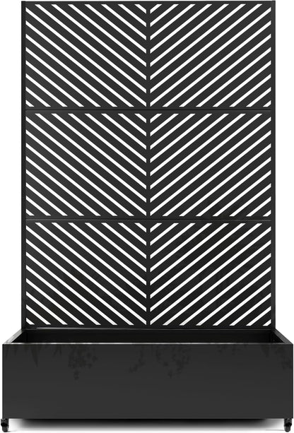 Raised Garden Bed with Trellis and Wheels,73"x47"x16" Metal Raised Garden Bed,Black Parallel Metal Planter with Climbing Trellis for Vines & Vegetables