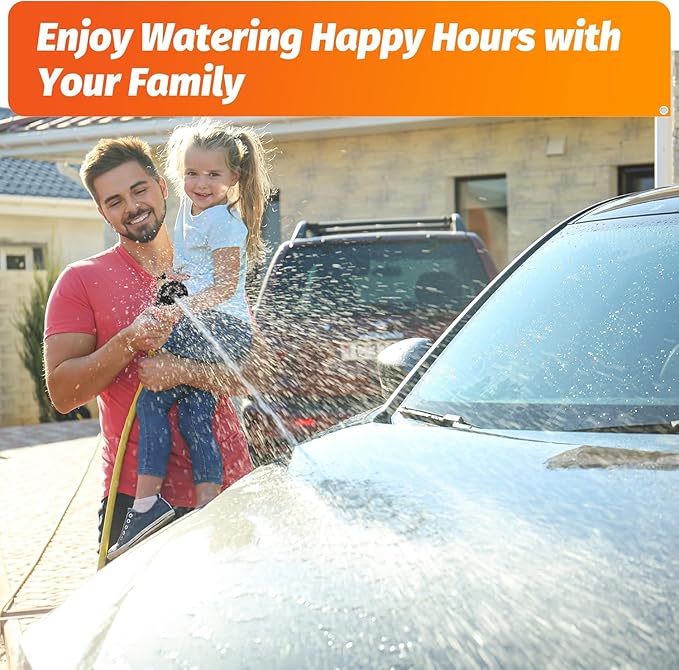 AUTOMAN Garden Hose Nozzle-7 Patterns Sprayer-2 Pack, Metal High Pressure Spray Nozzle, Heavy Duty Labor-Saving Design Water Hose Nozzle for Garden Watering, Car Washing, Window Cleaning, Pets Bathing