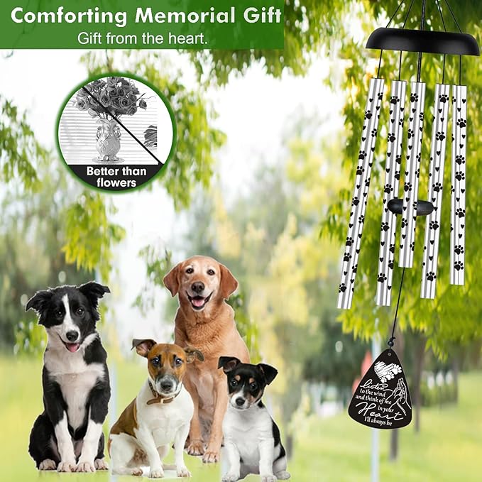 Dog Memorial Gifts for Loss of Dog Pet Bereavement Sympathy Gift Memorial Gifts for Dogs Wind Chime in Memory of Dog Remembrance Passing Away Gift