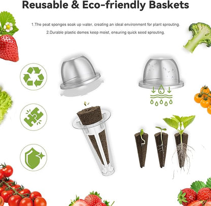 inbloom 18-Pod Salsa Seed Pod Kit for AeroGarden, Ahopegarden, Gardencube Hydroponic Garden with Cucumber, Red Chili Pepper, Green&Yellow Bell Pepper, Purple Pepper, Cherry Tomato – Mothers Day Gift