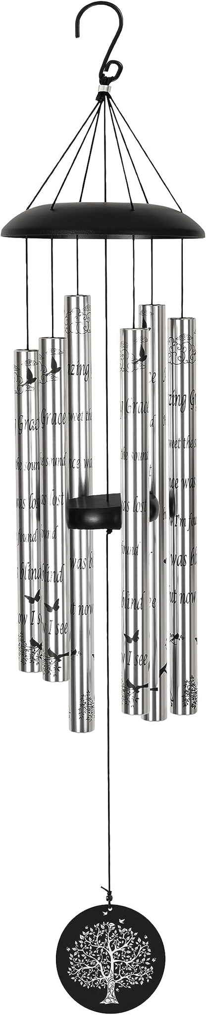 The Wind Chime CO Deep Tone Sympathy Wind Chime with 6 Andonized Aluminum Tubes Tuned Soothing Melody, Memorial Wind Chimes for Outside Decoration (Patio, Graden, Yard) 40"