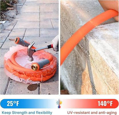 YAMATIC Heavy Duty Short Garden Hose 5/8 in x 10 ft with Swivel Fitting, Super Flexible Leader hose,All-weather, Lightweight, Burst 600 PSI