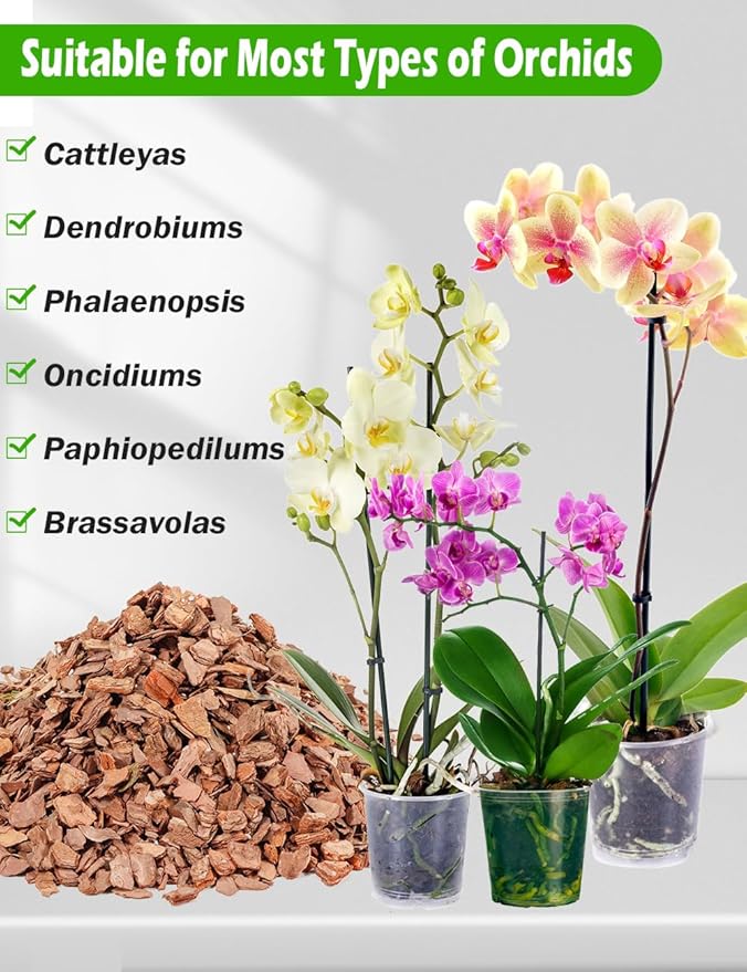 TOYPOPOR Orchid Potting Mix, (6 Quarts)Orchid Bark With Perlite, Potting Soil Medium for Plant Indoor, Pine Bark Wood Chips for Houseplant Fast Drainage, Water Retention, Air Flow and Root Ventilation