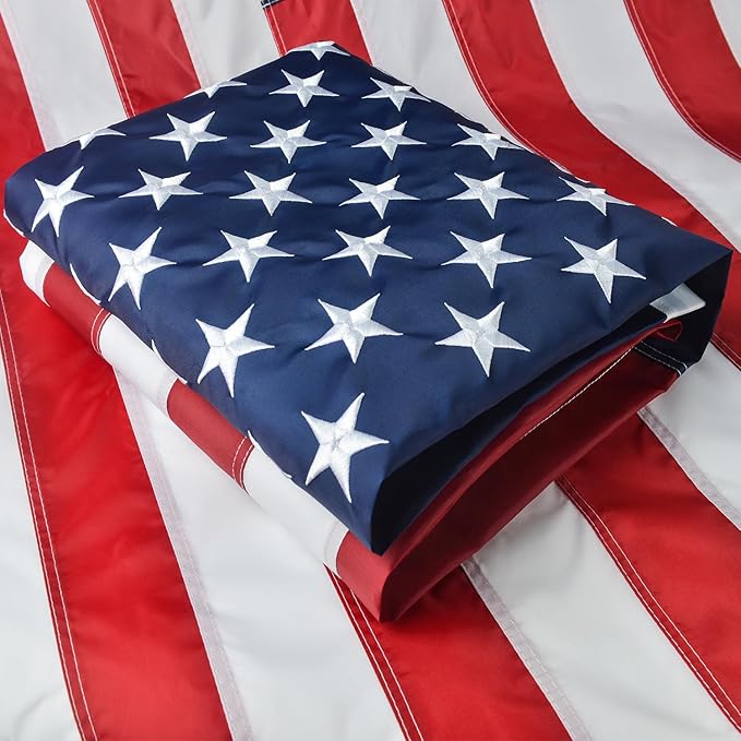 6x10 American Flag Outdoor Heavy Duty, US Flag 6x10 ft, USA Flag with Embroidered Stars and Sewn Stripes Brass Grommets