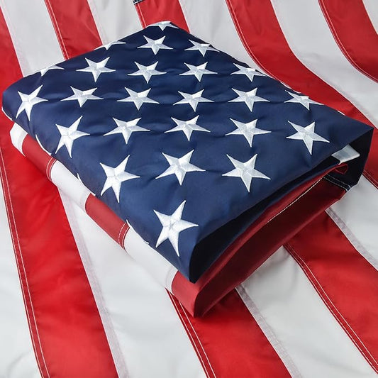 6x10 American Flag Outdoor Heavy Duty, US Flag 6x10 ft, USA Flag with Embroidered Stars and Sewn Stripes Brass Grommets
