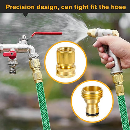 3/4 Inch Brass Garden Hose Quick Connectors Durable Quick Connect Hose Fittings Easy Hose Quick Connect Water Hose Quick Connect for Effortless Switching Between Hoses and Nozzles (2)