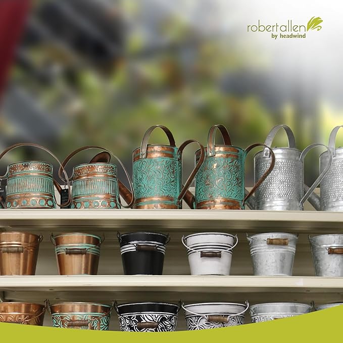 Headwind Gilford Vintage Watering Can – 1/2 Gallon Copper Patina Decorative Galvanized Large Metal Watering Can Planter for Outdoor & Indoor – Antique Style by Robert Allen