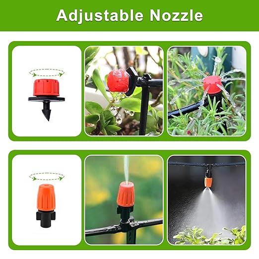 Drip Irrigation Kit 131FT 158PCS with 1/4" Black Distribution Tubing, Automatic Watering System for Garden, Greenhouse, Patio, Flower Bed, Lawn