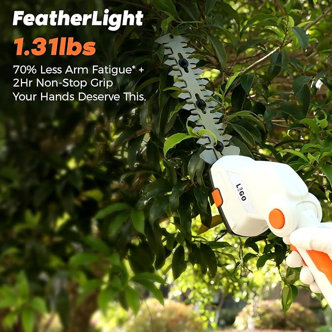 LIGO Cordless Grass Shear and Shrub Trimmer 2-in-1, 7.2V Electric Lawn Edger & Hedge Clipper, Lightweight Handheld with Rechargeable Battery, Ergonomic Design for Garden, Yard, and Bush Trimming