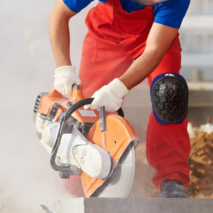 Professional Knee Pads for Work Construction with Heavy Duty Cap Foam Padding Gel Cushion Knee Pads for Men, Comfortable Adjustable Strong Strap, Military Grade Rivet for Flooring Gardening, Blue