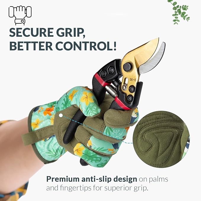 Baidast Gardening Gloves for Women Garden Gloves for Womens Thorn Proof for Women's Gifts Digging Planting Pruning Weeding(Teal)