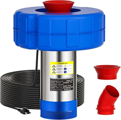 15000 GPH Pond Fountain Aerator - Fully Automatic 110V, 750W (1HP) Floating Fountain and Pond Aerator for Large and Small Outdoor Ponds and Lakes - Pond Fountain with 100 Feet Power Cord.