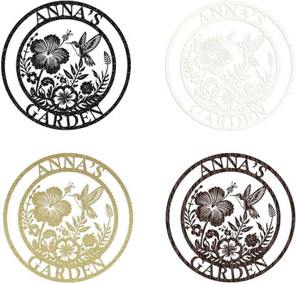 Custom Metal Garden Sign, Personalized Metal Home Garden Sign, Garden Gecor for Outside, Personalized Garden Signs with Name, Flower Garden Sign, Mom Grandma Women gifts