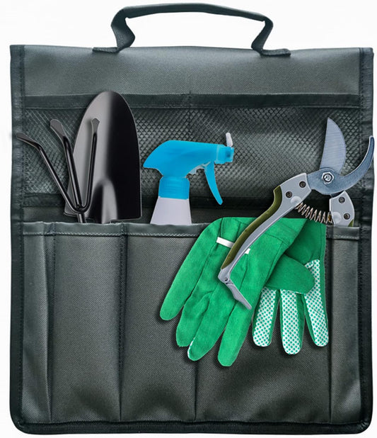Garden Kneeler Tool Bag Stool Pouch Seat Storage Tote Hanging Organizer with Handle Pockets Waterproof Portable Gardening Kneeling Chair Bag Hand Tool Holder Bag for Outdoor Gardening