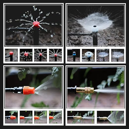 Drip Irrigation Kit, MUCIAKIE 233FT Irrigation System, Automatic Patio Misting Plant Garden Watering System with 1/4 inch 1/2 inch Black Distribution Tubing Hose Adjustable Nozzle Emitters Sprinkler