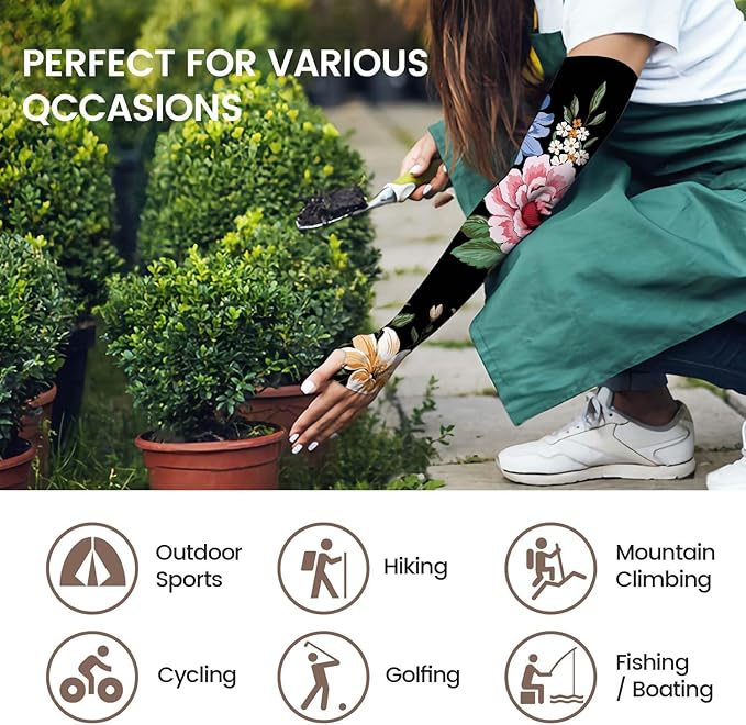 Gardening Sleeves Farm Sun Protection Arm Cooling Sleeves Thorn Proof Garden for Women Men with Thumb Hole