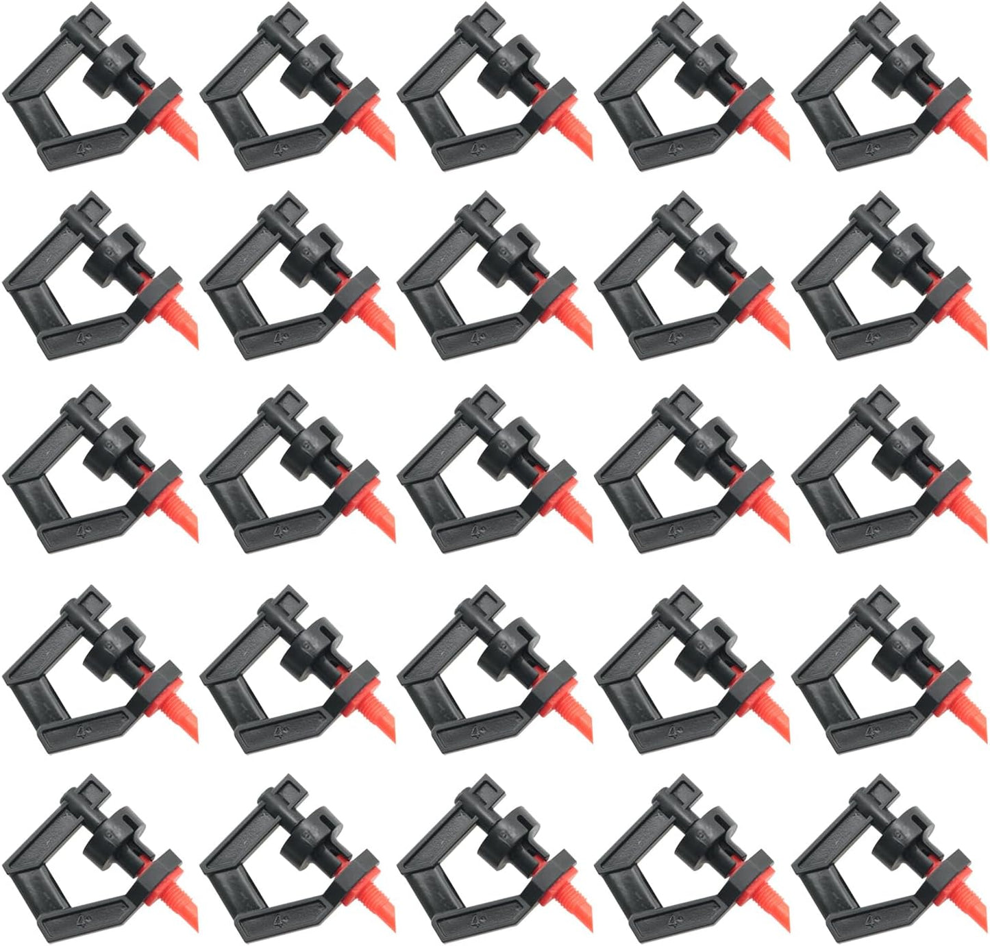 25PCS G Type 360 Degree Micro Rotating Tripod Nozzle Auto Rotating Greenhouse Watering Misting Nozzle For Fruit Trees Shrubs Flowers Garden Irrigation