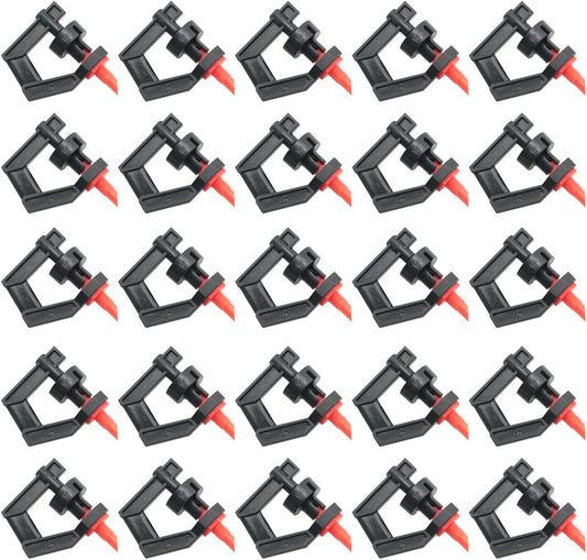 25PCS G Type 360 Degree Micro Rotating Tripod Nozzle Auto Rotating Greenhouse Watering Misting Nozzle For Fruit Trees Shrubs Flowers Garden Irrigation