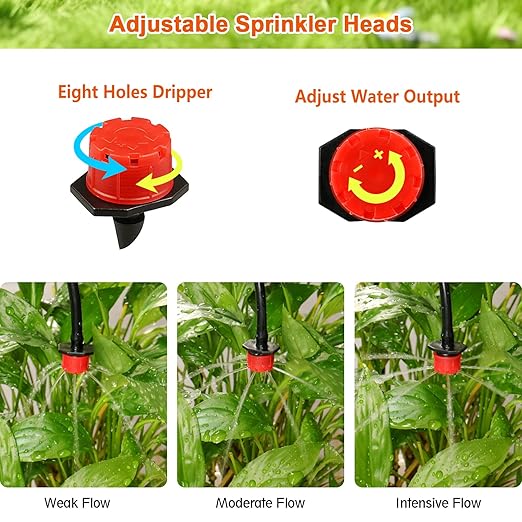 245 Pcs Drip Irrigation Fittings Kit for 1/4" Tubing：Gardrip 1/4 Inch Drip System Barbed Connectors (Nozzles, Nozzle Tees, Drippers, Single Barbs, Couplings, Tees, Elbows, Plugs, Crosses, Drip Stakes)