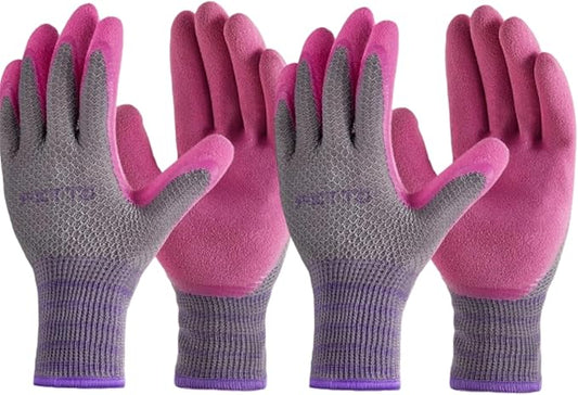 Gardening Gloves for Women, 6 Pairs Garden Gloves with Rubber Coating – for Weeding, Digging, Raking, Pruning Breathable Working Gloves（Small/7）