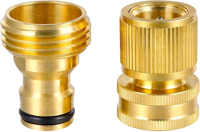 3/4 Inch Brass Garden Hose Quick Connectors Durable Quick Connect Hose Fittings Easy Hose Quick Connect Water Hose Quick Connect for Effortless Switching Between Hoses and Nozzles (1)