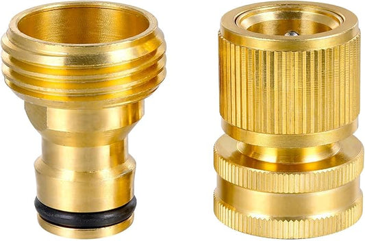 3/4 Inch Brass Garden Hose Quick Connectors Durable Quick Connect Hose Fittings Easy Hose Quick Connect Water Hose Quick Connect for Effortless Switching Between Hoses and Nozzles (1)