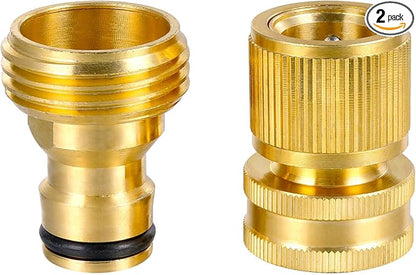 3/4 Inch Brass Garden Hose Quick Connectors Durable Quick Connect Hose Fittings Easy Hose Quick Connect Water Hose Quick Connect for Effortless Switching Between Hoses and Nozzles (2)