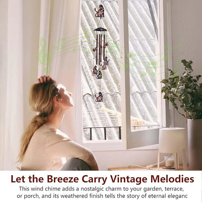 Cat Wind Chimes for Outside, Metal Windchimes Outdoors Clearance with 4 Aluminum Tubes, Garden Patio Yard Home Decor, Cat Gifts for Pet Lovers Women Men Mom Grandma, Unique Festival Birthday Gift