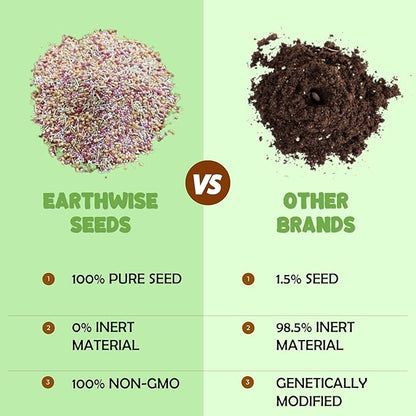 Earthwise Low Grow Alternative Lawn Mix - No Mow - 1lb - Covers 400sq. ft. (Bare) / 1000sq. ft. (overseed)