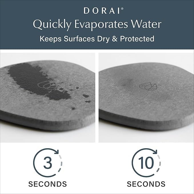 Dorai Stone Plant Pot Saucer – 2 Small Diatomite Water-Catching Trays for Indoor Plants