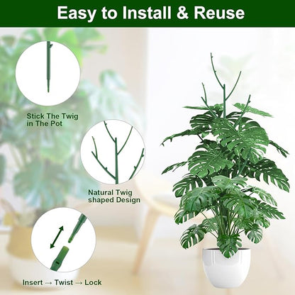 5 Pack Stackable Monstera Plant Support Stakes for Indoor & Outdoor Plants, Garden Accessories for Climbing & Potted Plants, Plant Sticks for Vine Training & Stem Stabilization