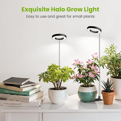 Kullinss Grow Light, 48 LEDs Full Spectrum Plant Lights for Indoor Growing, Small Plant Grow Light with 3/9/12H Timer, 3 Color Modes, 10 Brightness, Height Adjustable Grow Lamp for Small Plants